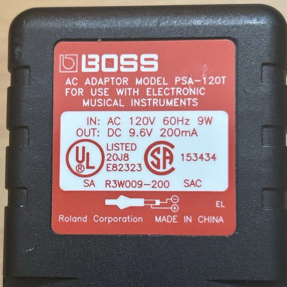 Boss Roland PSA-120T 9v 9.6v 200mA OEM Guitar Effect Pedal Power Supply Adapter